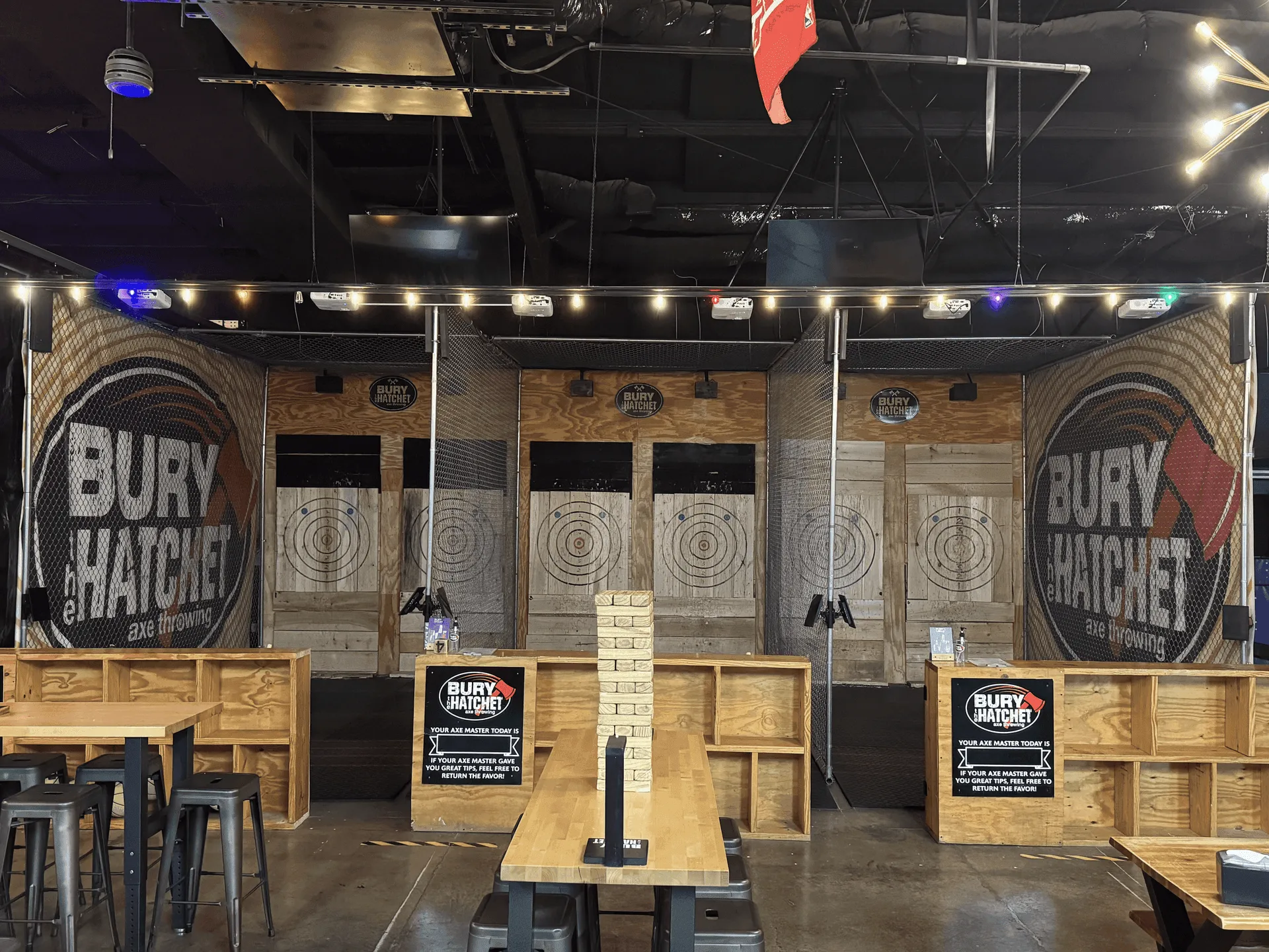 Axe throwing lanes at Bury the Hatchet